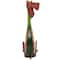 19" Multicolor Metal Dog Garden Sculpture with Floral Pattern